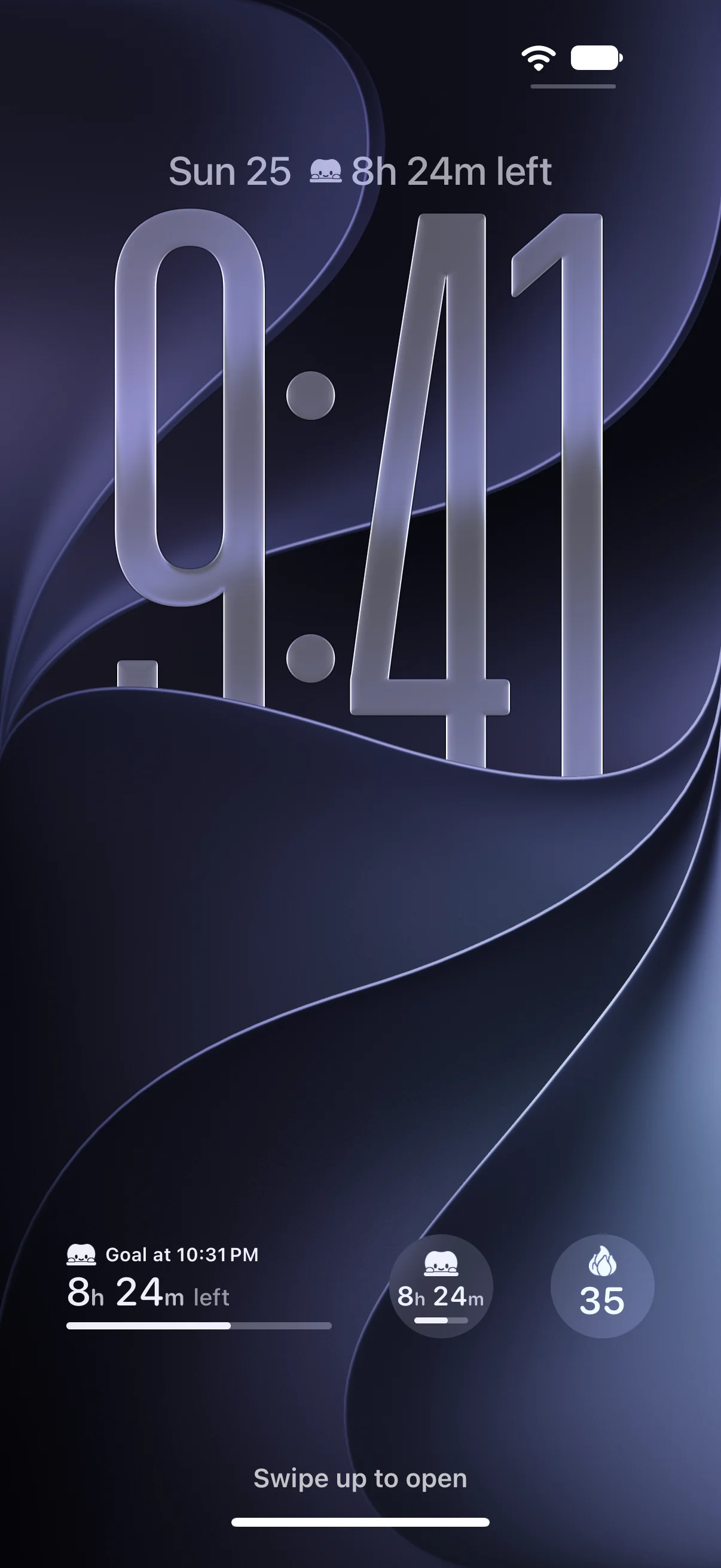 iPhone Lock Screen with three TrayHabit notifications: Put Aligners back in, Put Aligners in now, and Goal reached for Aligners